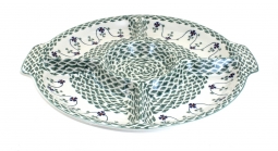 Sage Floral Chip & Dip Plate