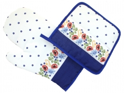 Polish Pottery Oven Mitt, Pot Holder & Kitchen Towel Set