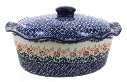 Garden Bouquet Large Oval Baker with Lid