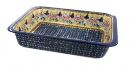 Blue Butterfly Large Rectangular Baker