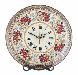 Red Daisy Clock