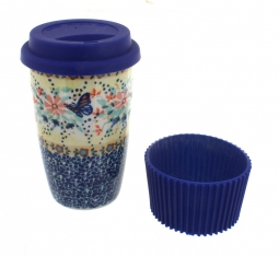 Blue Butterfly Travel Coffee Mug